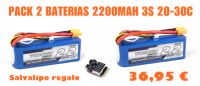 Pack 2 Bateria Turnigy  2200mAh 3S (11,1V)  20-30C